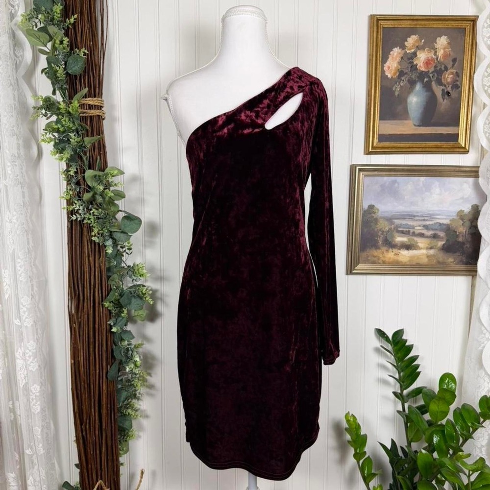 Charlotte Russe One Shoulder Velvet Dress Size Large